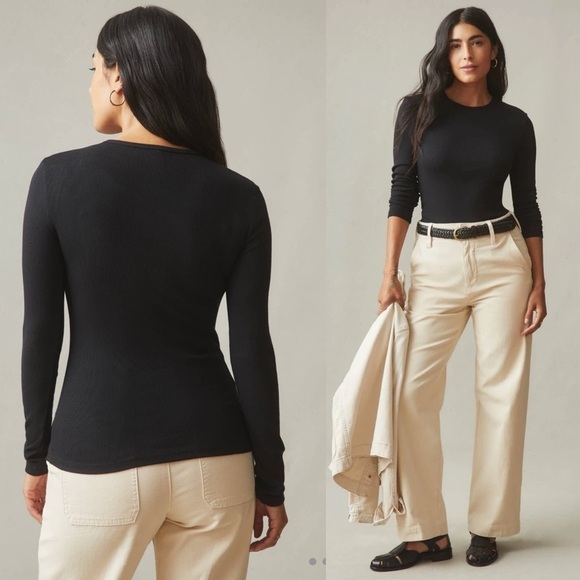 AMERICAN GIANT Long Sleeve Tee in Black Size Small - Picture 1 of 8